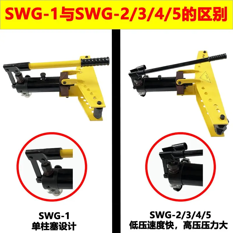 SWG-2A Manual Hydraulic Pipe Bender, Tube Bending Machine for Galvanized Steel Water Pipe
