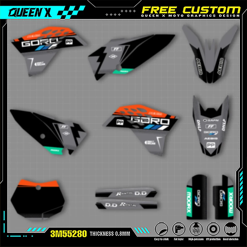 

Queen X MOTOR Cusotm Team Motorcycle Graphics Decal Stickers Kits For KTM SX65 SX 65 2009 2010 2011 2012 2013 2014 2015 006