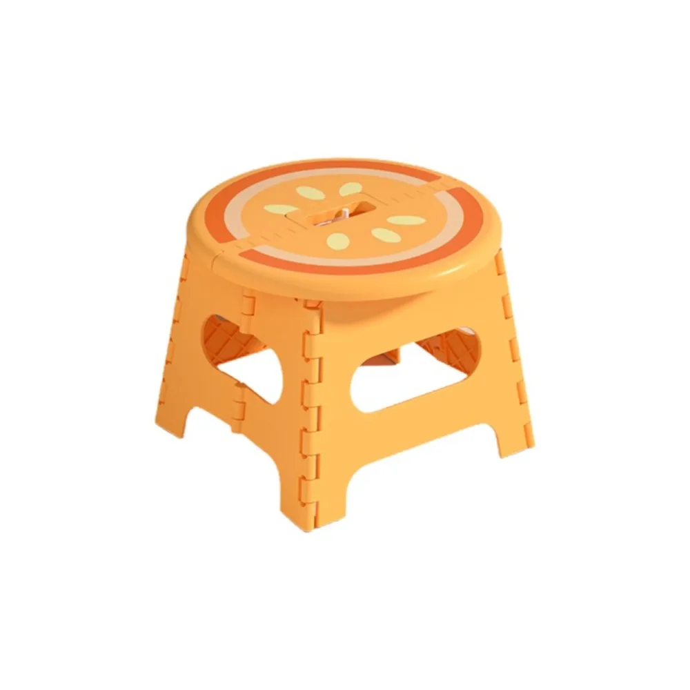 Compact Thickened Folding Stool Non-Slip Fruit Shape Kids Step Stool Sturdy Safety Locks Low Chair Home
