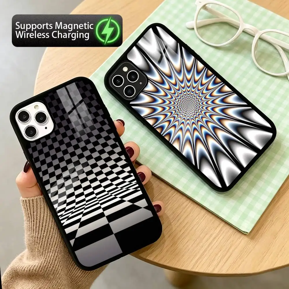 Optical Art PPI Phone Case For iPhone17,16,15,14,13,12,11 Plus,Pro Compatible with magnetic wireless charging