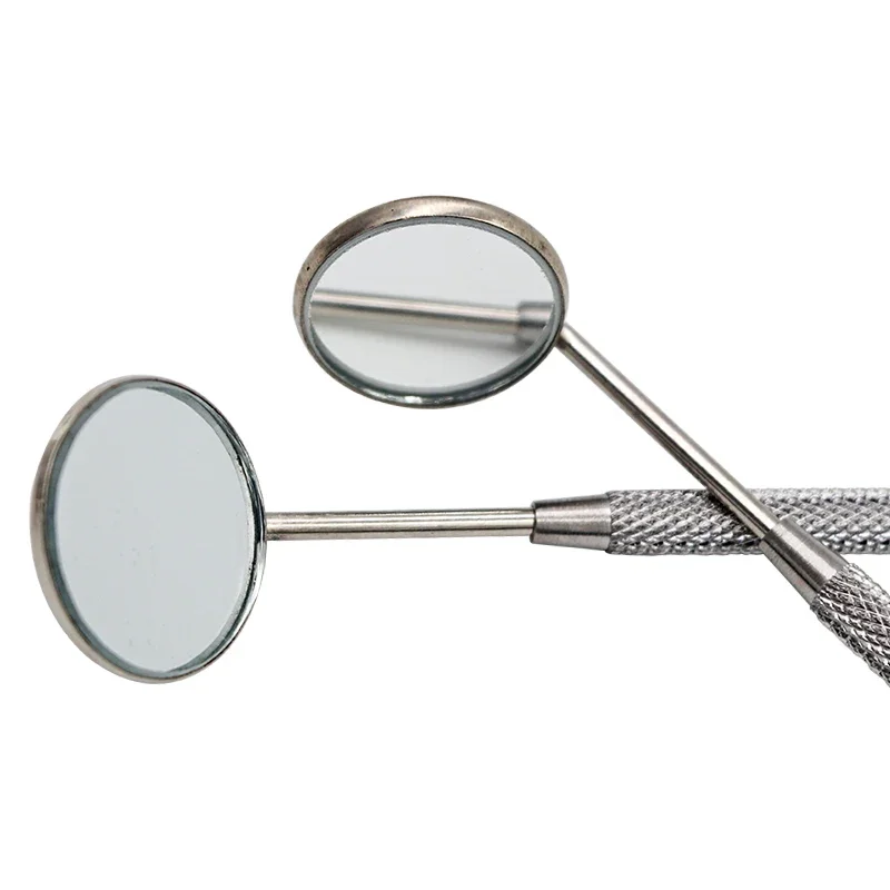 5/10 قطعة الأسنان الفولاذ المقاوم للصدأ الأسنان الفم مرآة 4/5 مكافحة الضباب الجبهة سطح طب الأسنان المرايا عالية الجودة معدات طبيب الأسنان