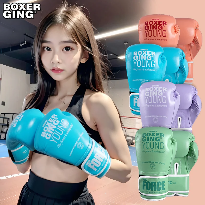 

Pro Style Boxing Gloves for Women, PU Leather, Training Muay Thai,Sparring,Fighting Kickboxing,Adult Heavy Punching Bag Gloves