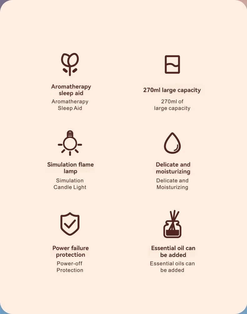 A new fireplace aroma humidifier home desktop small diffuser automatic fragrance machine simulation flame