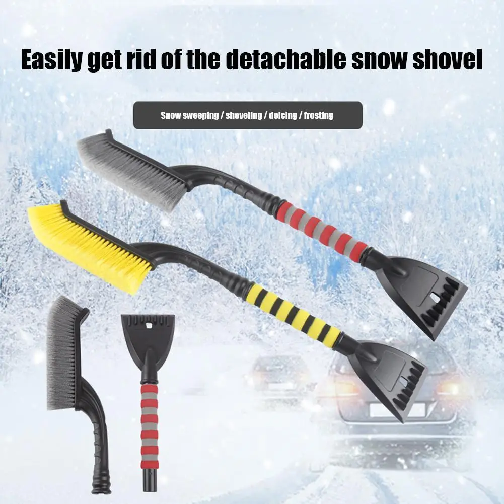 Car Snow Sweeping Shovel w/ EVA Foam Handle Detachable Windshield Cleaning Brush