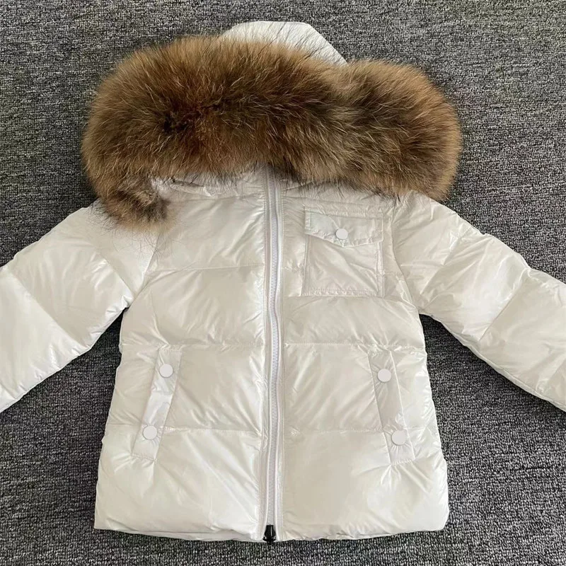 Fashion Girls Winter Down Coat Real Fur Collar Kids Warm Jacket For Baby Boys 1-13Years Outwear Children\'s Warm Snowsuit