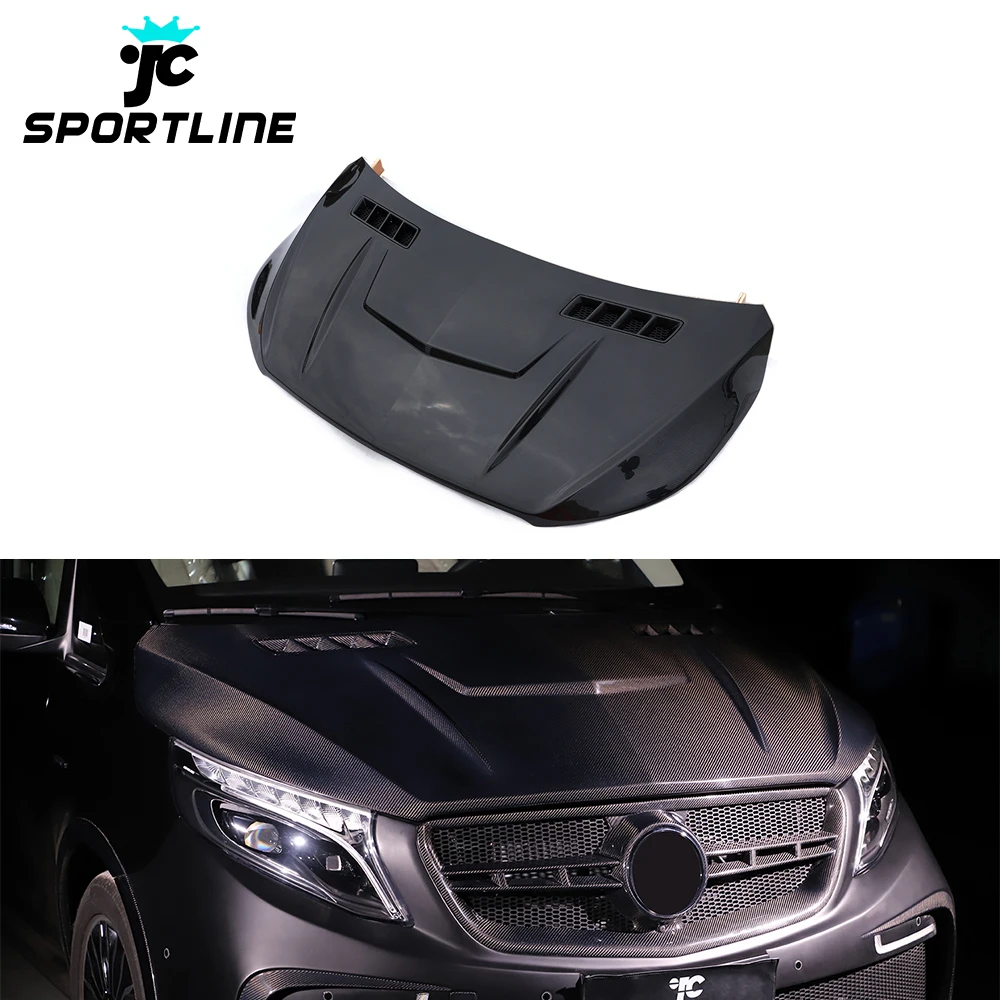 

Carbon Fiber V-Class W447 Engine Hood with Vents for Mercedes Benz Vito V220 V250 Van 15-19