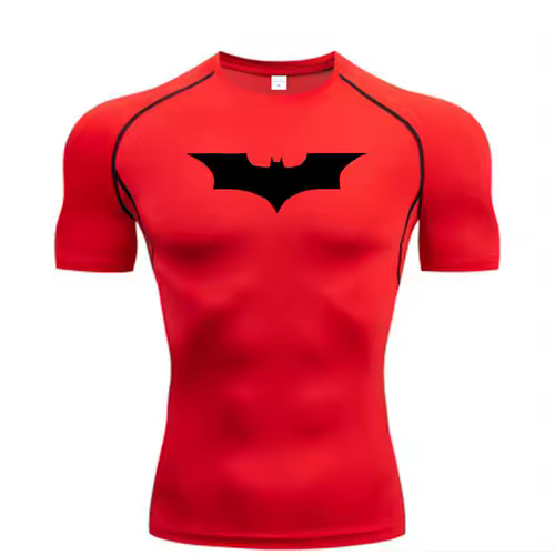 Bat Printed Men's Tight T-Shirt Running Compression Compression T Shirt Gym Fitness Jogging Short Sleeve Male Casual Shirt Tops - Image 5