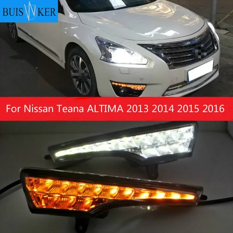 

1 Set drl For Nissan Teana ALTIMA 2013 2014 2015 2016 LED DRL Daytime Running Lights Daylight with turn signal