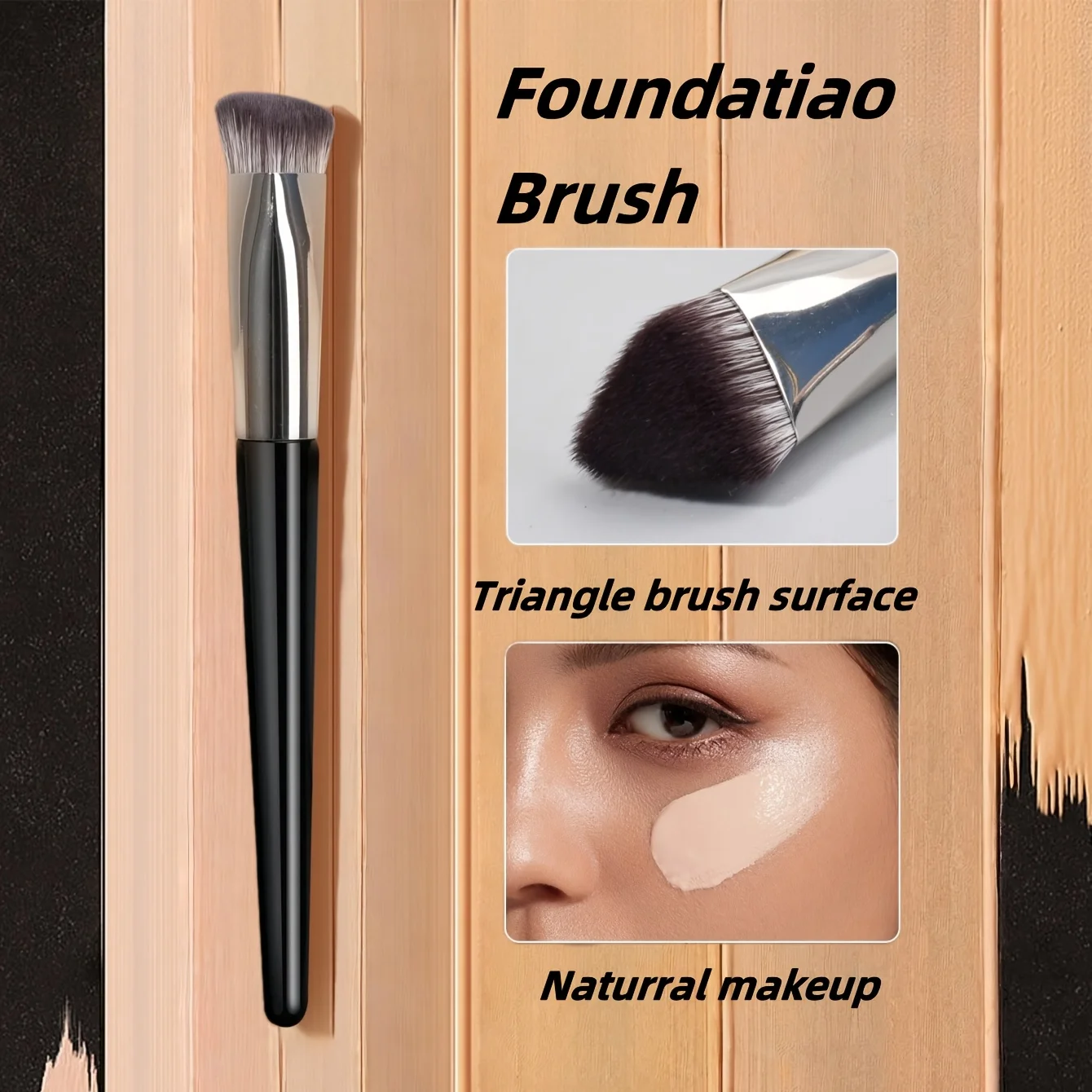 Brocha correctora de fibra sintética suave, multiuso para mezclar impecable debajo de los ojos, crema BB, herramienta de maquillaje amigable para viajes