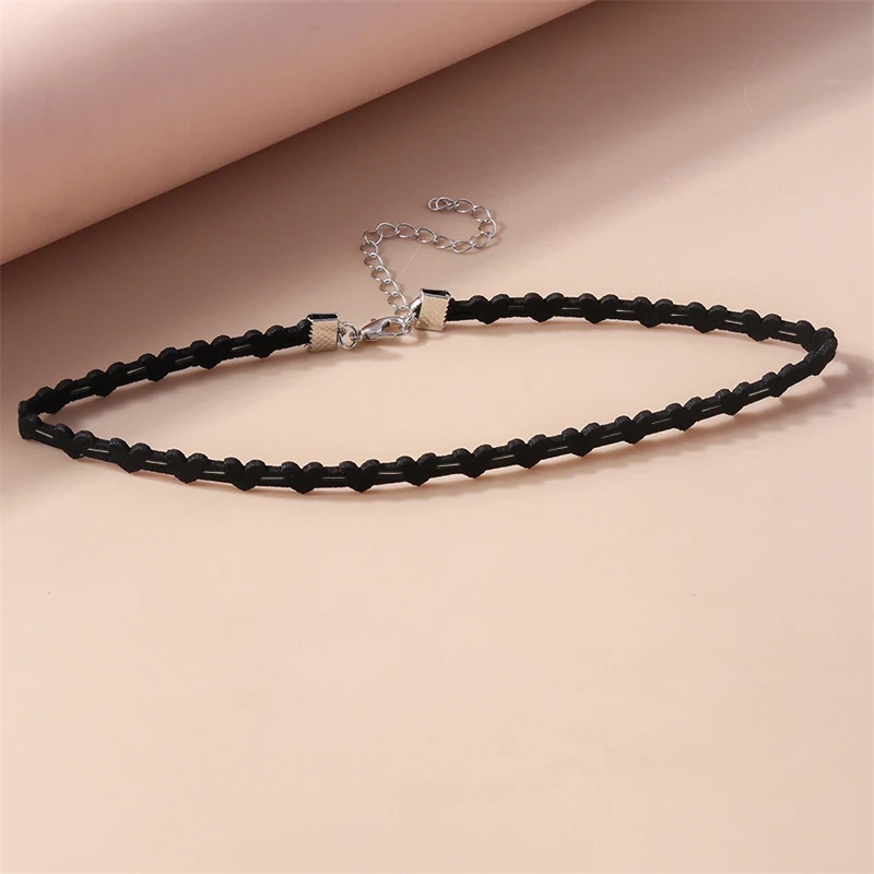 Aihua Gothic Kurze Spitzen-Choker-Halskette für Frauen und Mädchen, Schwarz, Modische Romantische Halskette, Geschenk für Partys, Großhandel Halskette – Detail 20