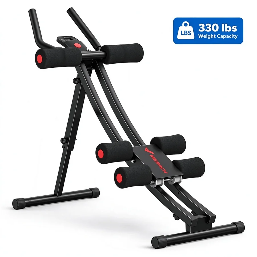 Ab Machine, Adjustable Ab Trainer Machine, Ab Workout Equipment For Home Gym, Ergonomic Arc Track For Better Abs, Foldable Worko