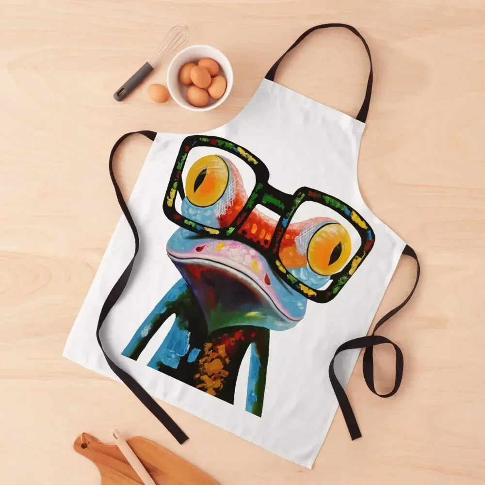 

Hipster Frog Nerd Glasses Apron kitchen clothes for men Home Cleaning For Hairdresser Things For The Kitchen Apron