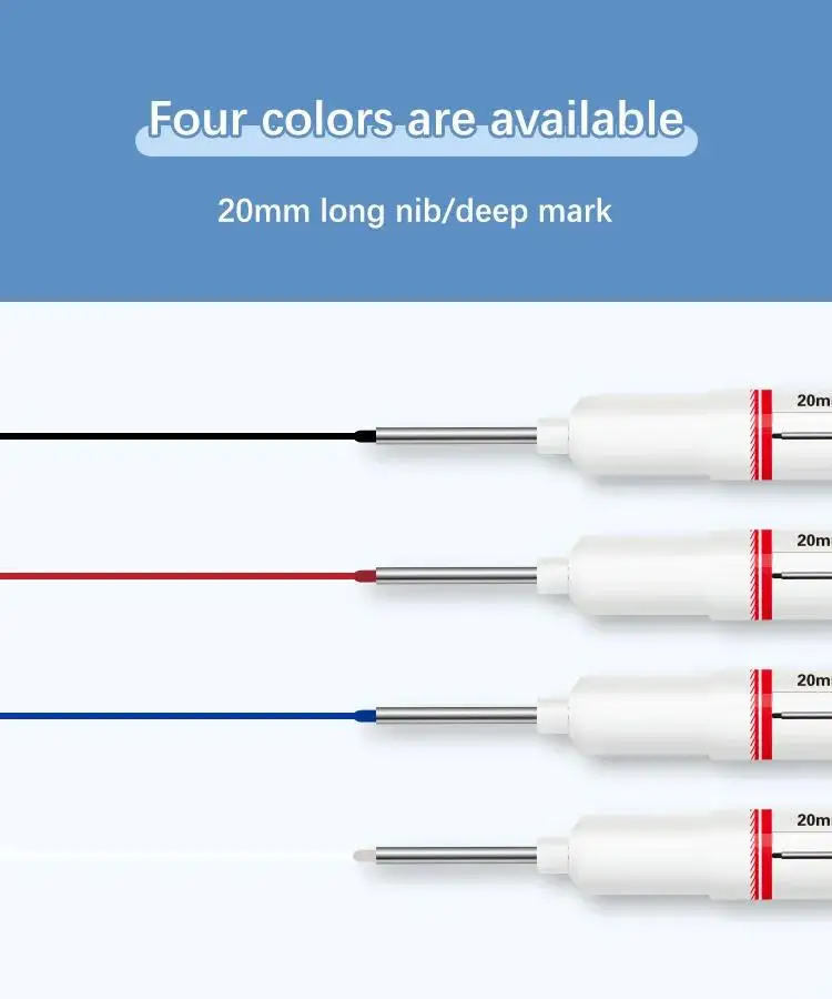 5 farben 20mm Tiefe Loch Lange Marker Stifte Badezimmer Wasserdichte Holzbearbeitung Fliesen Metall Mehrzweck Lange Kopf Öl marker Stift Arbeit – Detail 4