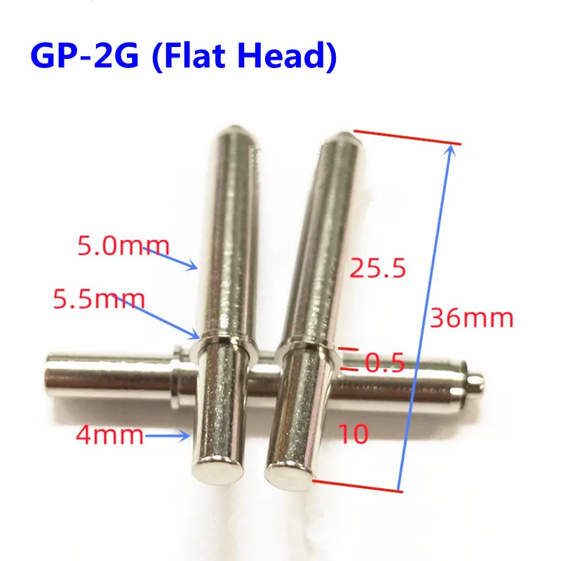 50PCS/Pack GP-2G Nickel-plated Flat Head Elastic Positioning Pin 5.0mm PCB Positioning Column Function Test Rack Bracket Pin