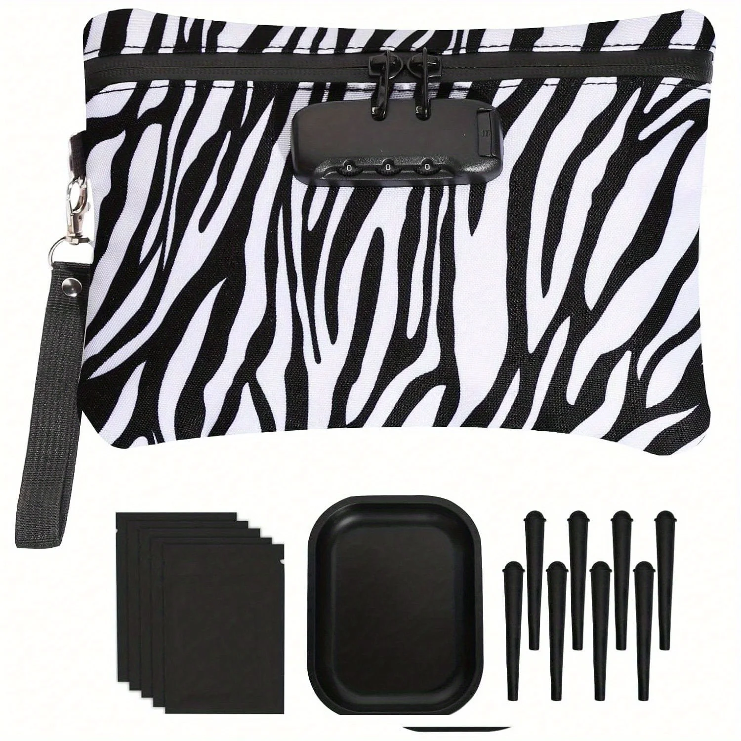 20 قطعة من حقيبة الأكياس المقاومة للرائحة مع صينية دوارة ومجموعات أنابيب تخزين أكياس مايلر