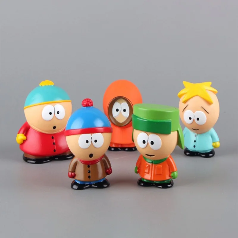 5 stks/set South Park Anime Figuur De Stok van Waarheid Kenny McCormick Stan Marsh Leuke Mooie Poppen Amerikaanse Band Ornamenten