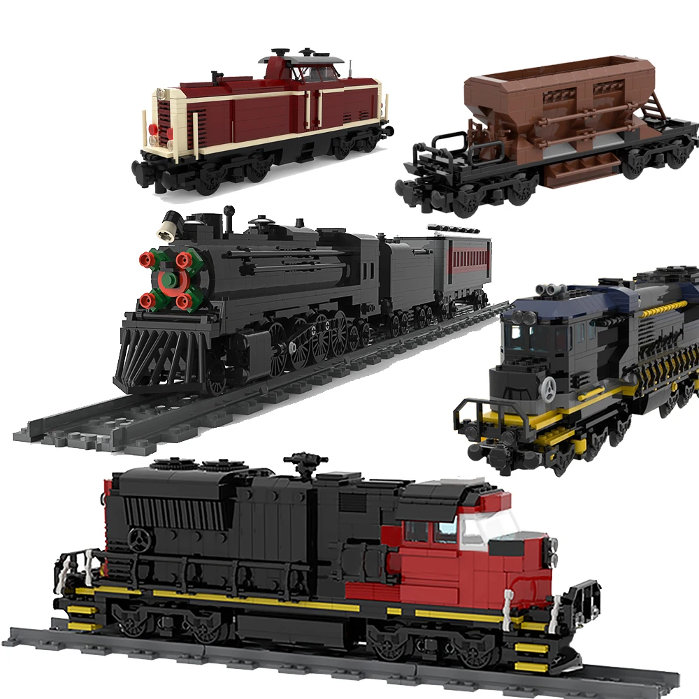 

Train Building Blocks Sets Cargo Locomotive by NeoSephiroth Brick Model Julesed Vernes Time Train Building Toy Children Gifts