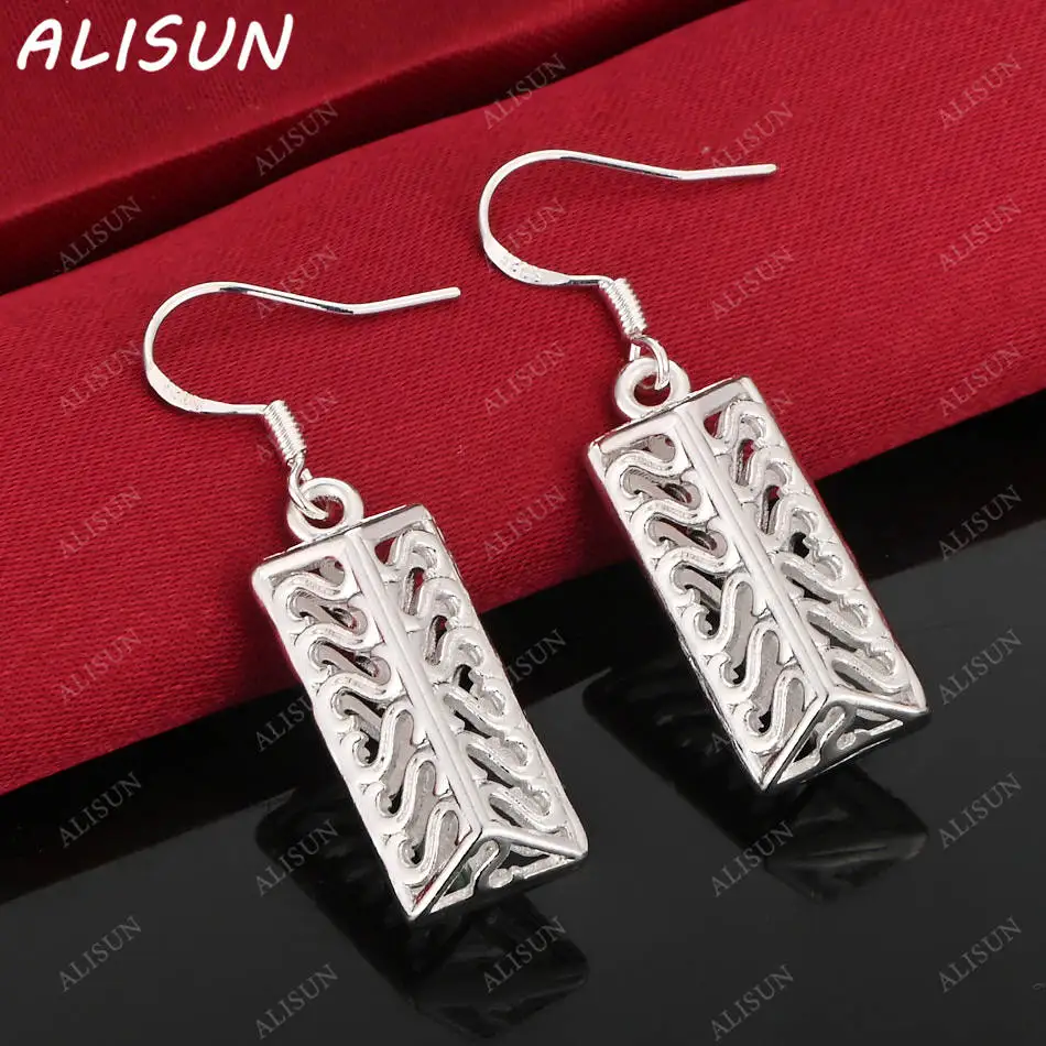 

ALISUN 925 Sterling Silver Hollow Geometric Earrings Drop Earrings Fashion Jewelry Charm Noble Wedding Accessories