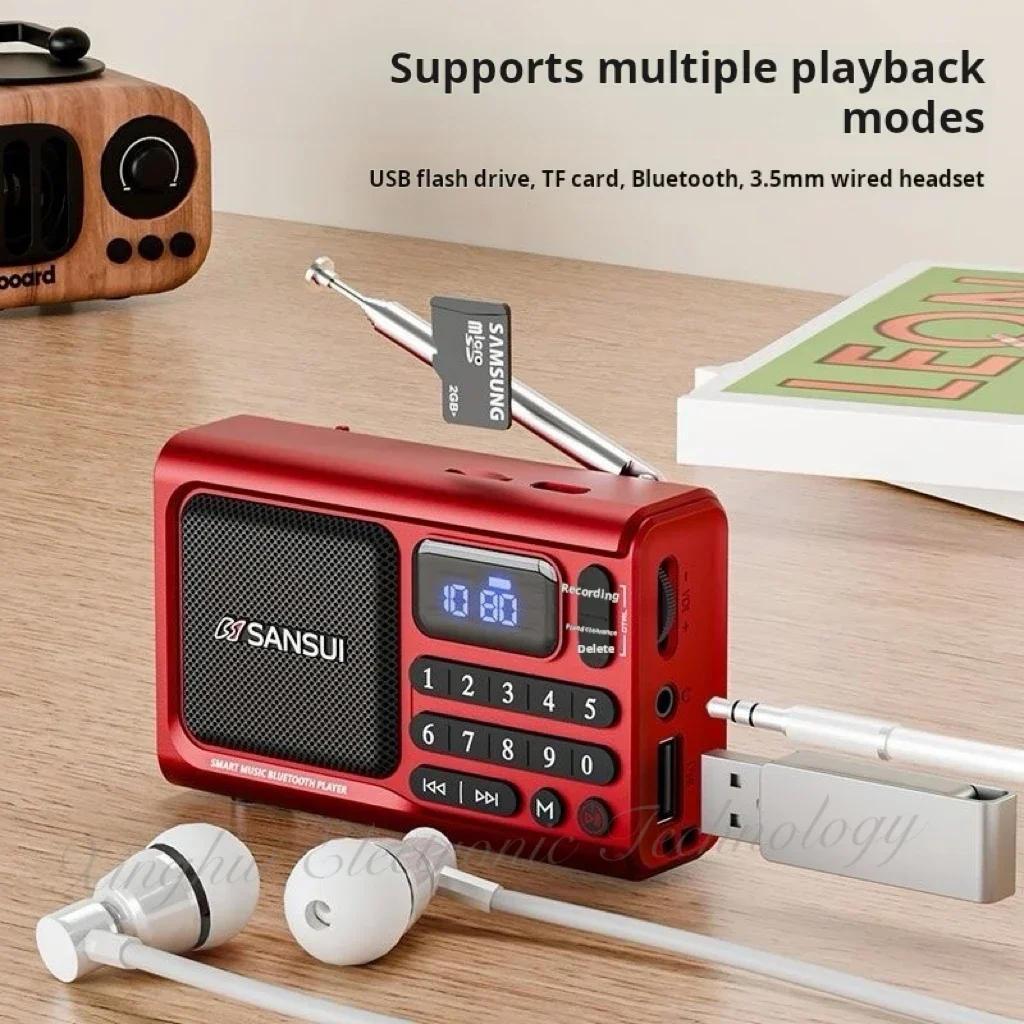 SANSUI F77 Portable FM Radio MP3 Walkman TF/USB Bluetooth Wireless