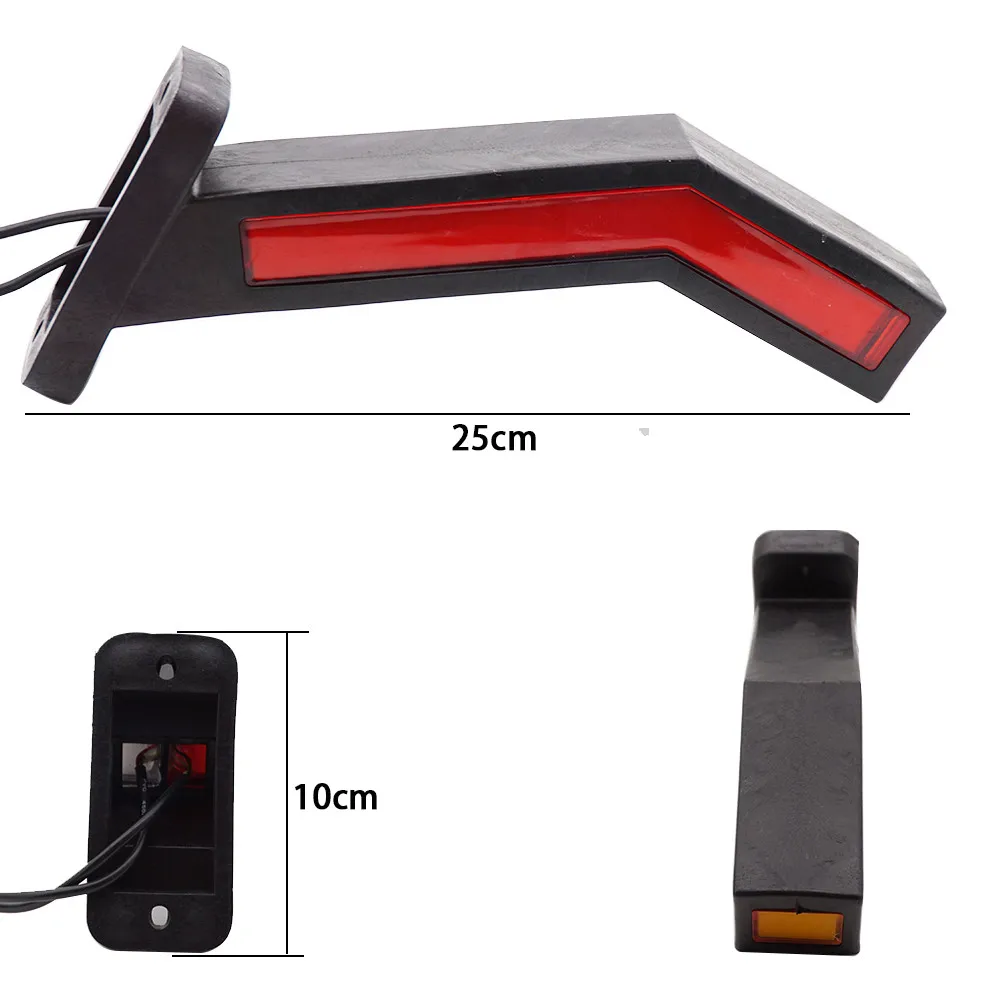 2PCS Waterproof 12-24V Trailer LED Side Marker Lighting Outline Marker Truck Light Neon Stalk Side Marker Light For Trailer