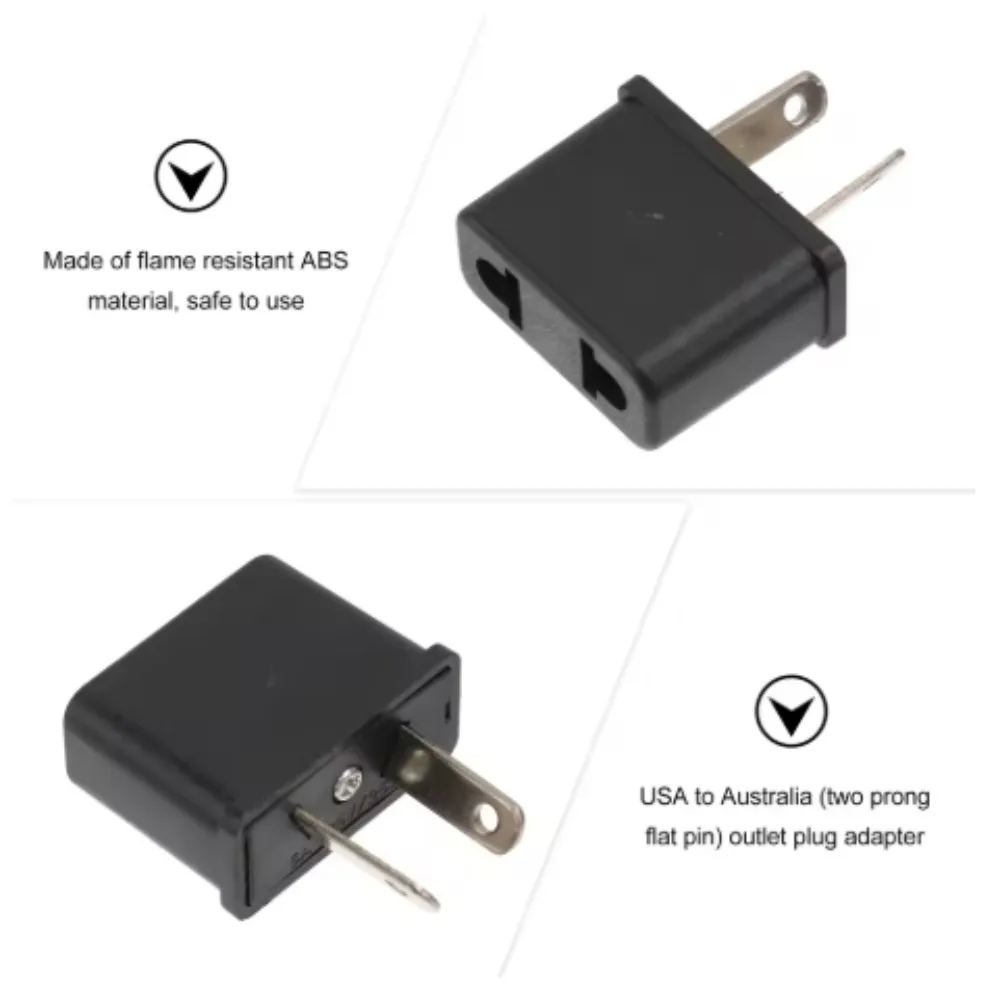 EU to US/AU Plug Adapter - European Schuko Travel Power Converter with CE Certification for Type A/C/F Sockets
