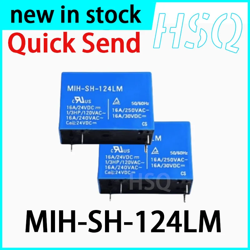 2PCS New MIH-SH-124LM 24VDC 4-pin 16A Relay