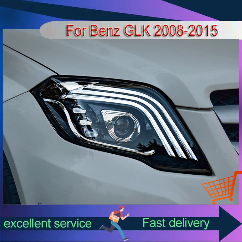 Car Accessories For Mercedes Benz 2008-2015 GLK GLK200 GLK260 GLK300 Front Light DRL Head Lamp LED Lens Headlights Vehicles Auto