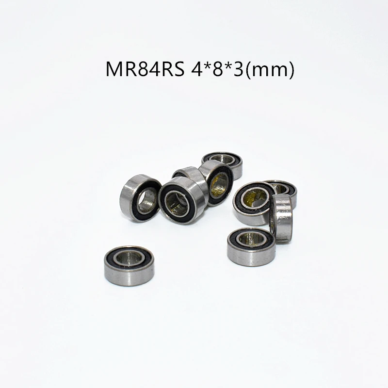Rubber Sealed MR84RS 4*8*3(mm) 10 pieces bearings Miniature Mini chrome steel