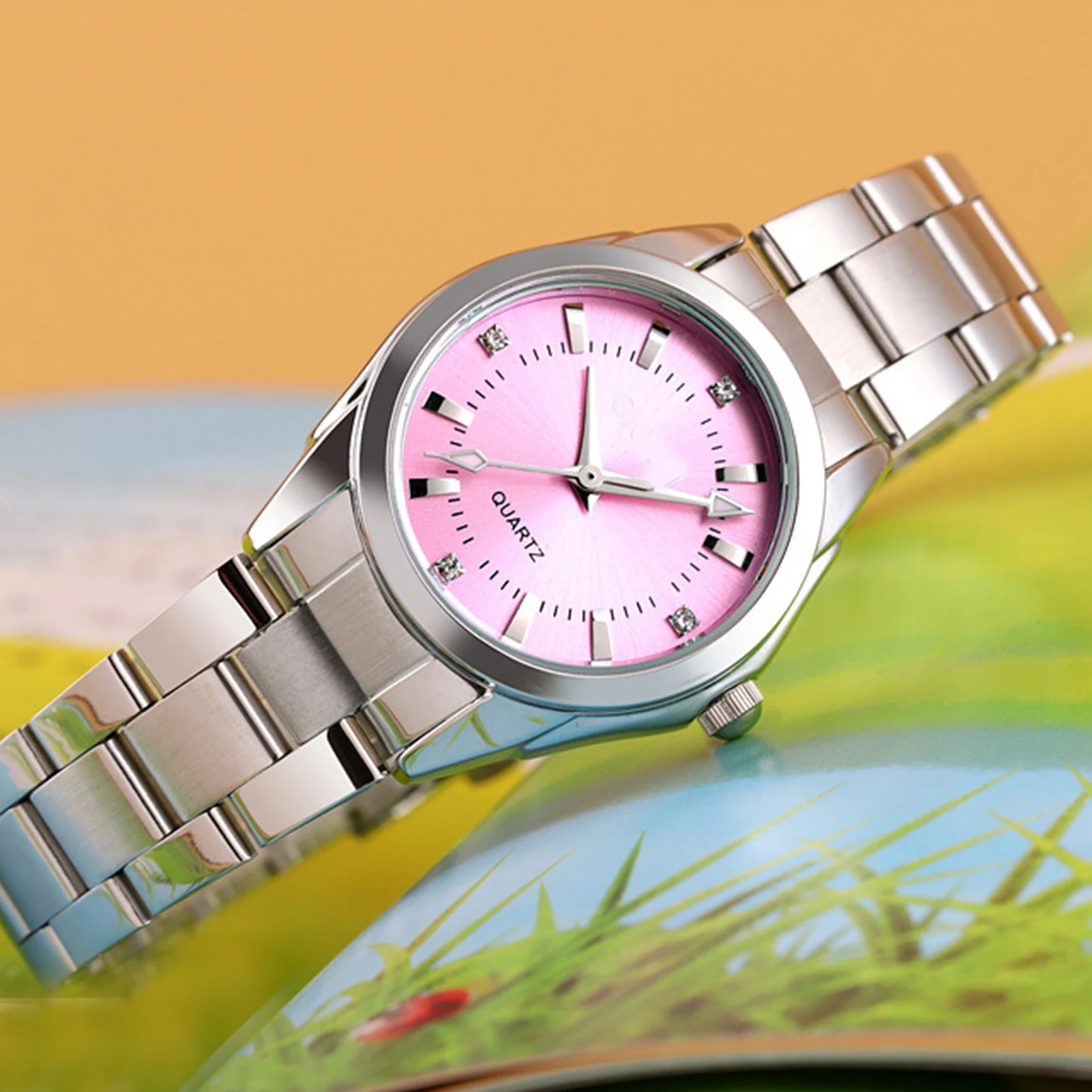 Analog Quartz Watch Beautiful Shiny Casual Elegant Watches Girls Wrist Watch For Ideal Valentine's Day Gift