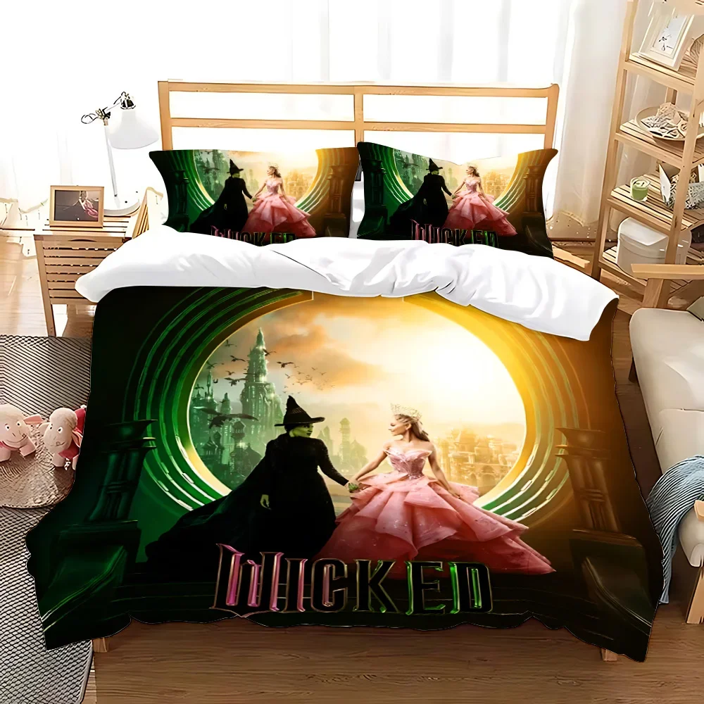 W-Wicked Movie Witch Bedding Set Duvet Cover Set King Queen Twin Double Size Comforter Cover Set For Home Decor With Pillowcase