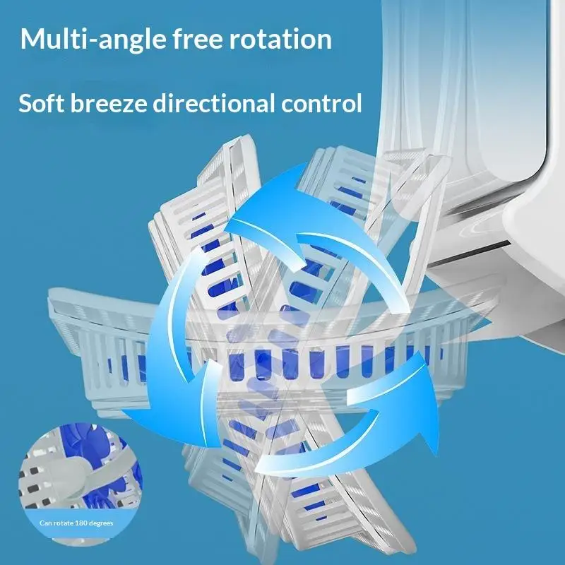 Air Conditioner Wind Deflector 3 Built In Fans Anti Direct Blow No Installation For Home Office Bedroom Use