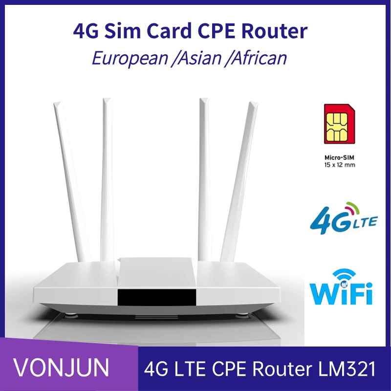 LC112 4G Wireless Router WAN LAN Plus 4 Antenna Sim Card LTE CPE IMEI Modify Modem LC117