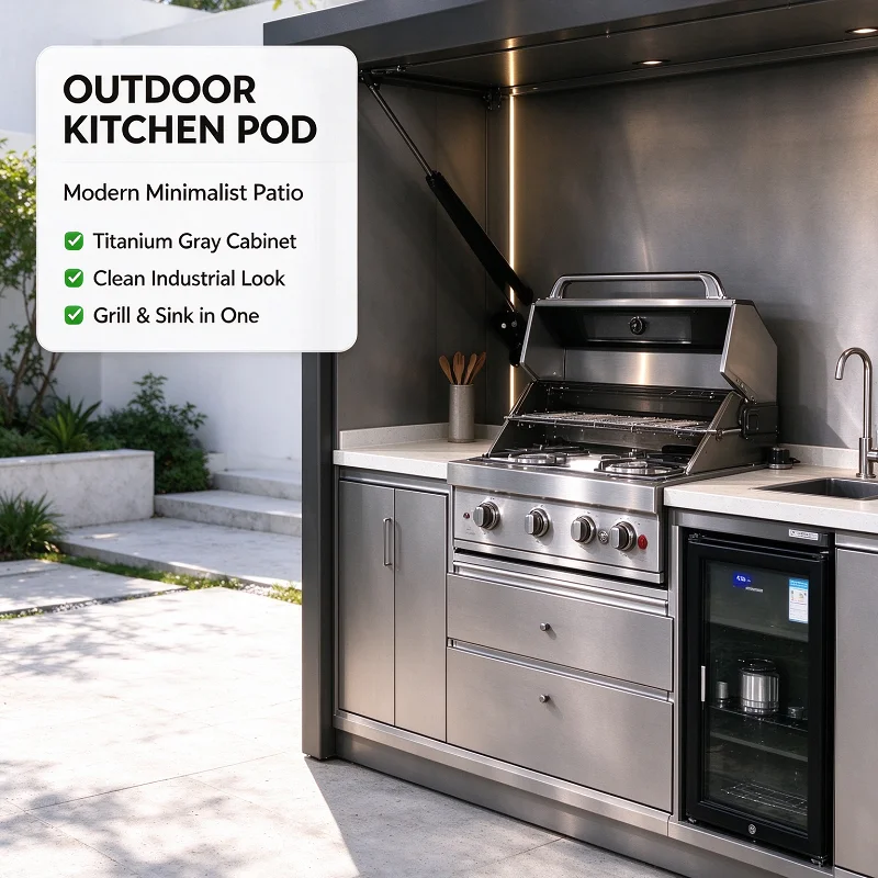 Modular Outdoor Kitchen BBQ Island Grill Station Stainless Steel Cabinet Sink Fridge Patio Module