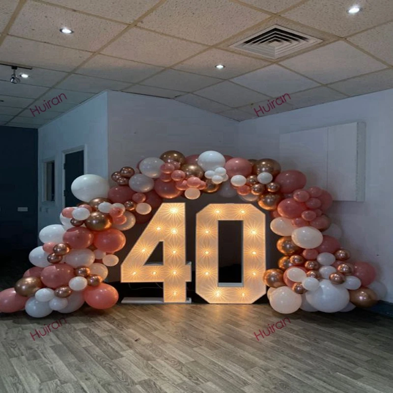 91.5cm Giant Led Light Birthday Number Figure 1st Birthday Anniversary Wedding Baby Shower Decor 30 40 50 Birthday Number Frame