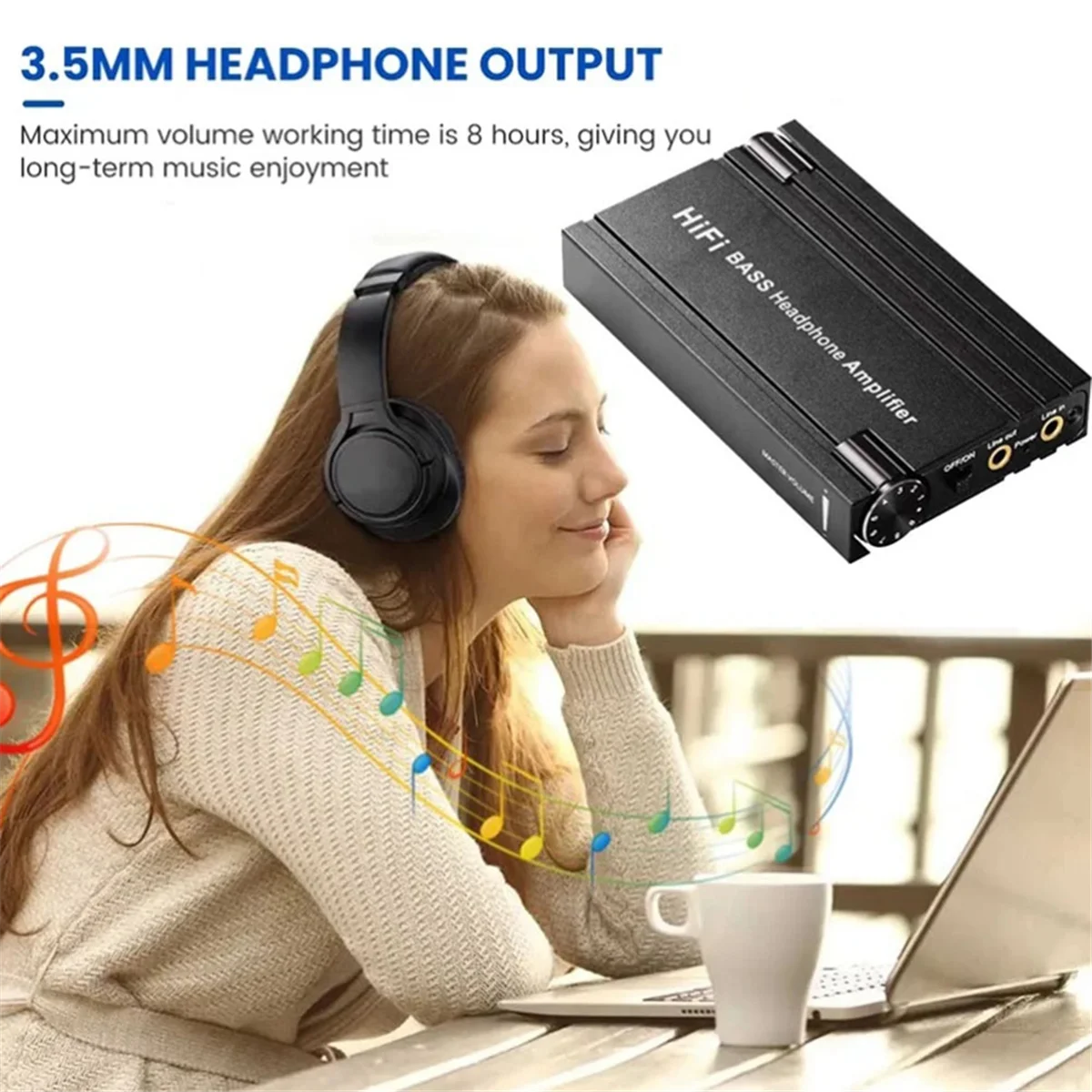 A51I HiFi BASS مضخم ضوت سماعات الأذن 16-600Ω سماعة أمبير قابلة للشحن 3.5 مللي متر AUX مدخلات الإخراج مع التحكم في مستوى الصوت للهواتف