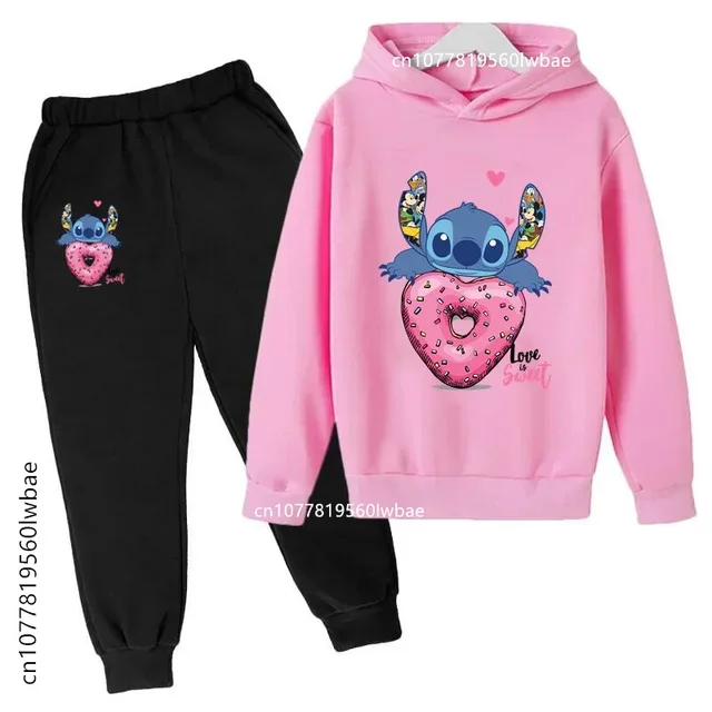 

Boys and Girls Spring and Autumn Hoodies Spliced Stich Cartoon Style