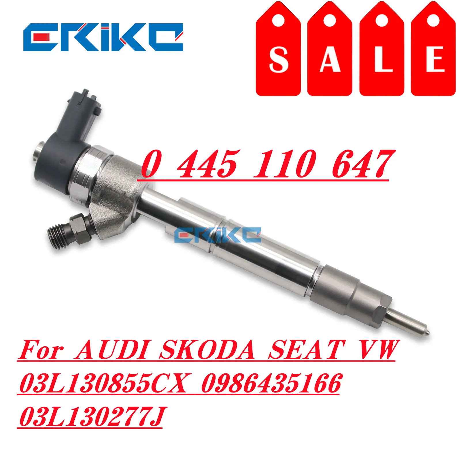 0445110647 Diesel Fuel Injector 03L130277J Spray Nozzle 03L130277Q For AUDI SKODA SEAT VW 03L130855CX 0986435166