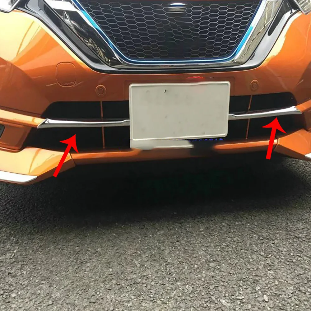 Car Styling For Nissan Note E12 E-power 2016-2019 Car Front Bottom Grille Cover Trim Molding Chrome Abs Protector Sticker