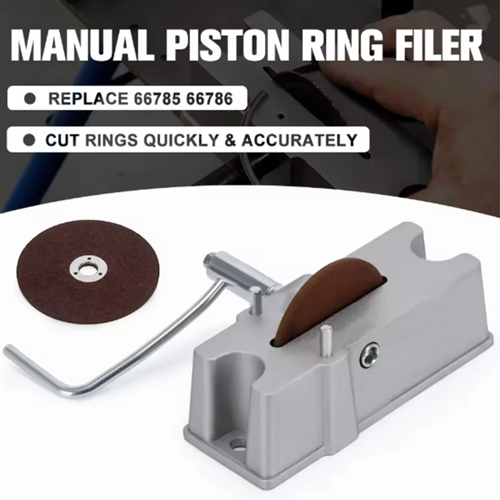 

66785 66786 Manual Aluminum Piston Ring Filing and Grinding Machine,120 Grit Sanding Belt Tool Kit,Piston Ring Filer Wheel
