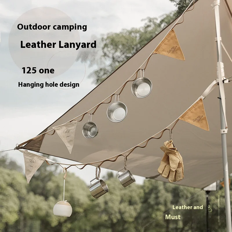 

Outdoor Clothesline Travel Leather Leather Pu Canopy Camping Camping Equipment Webbing Extension Tent Lanyard