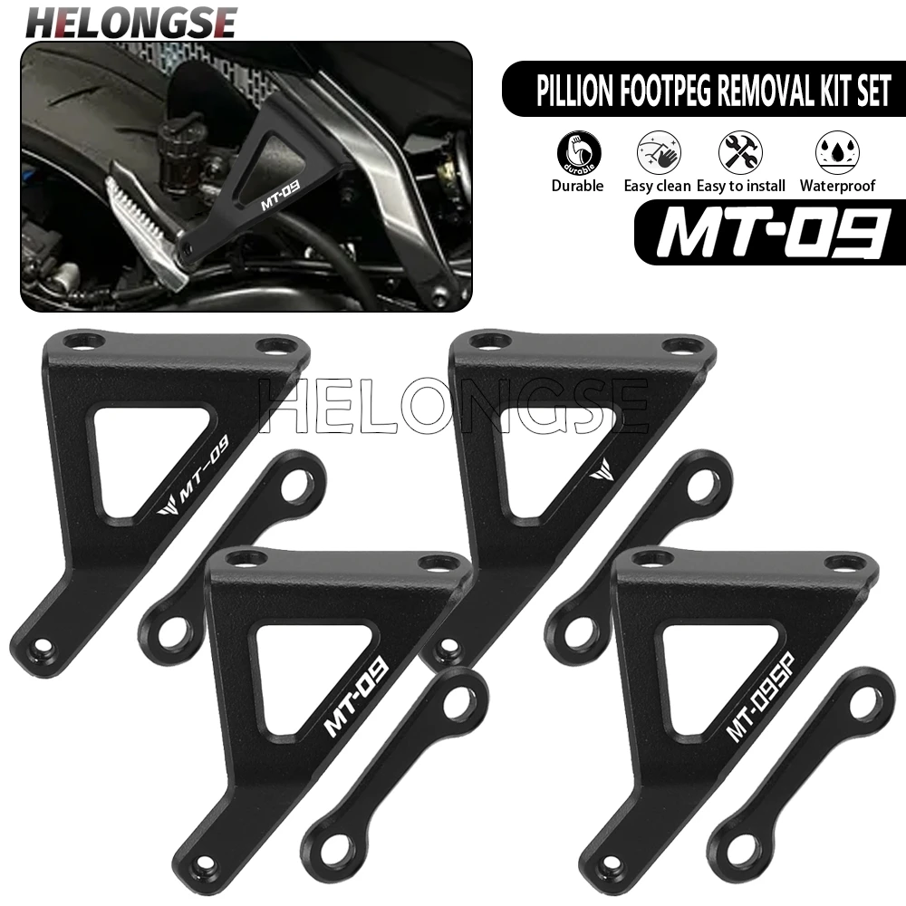 

HELONGSE For Yamaha MT-09 MT 09 SP 2024 2025 MT09 2026 Motorcycle Pillion Footrest Removal Blanking Plate Set Footrest Cover