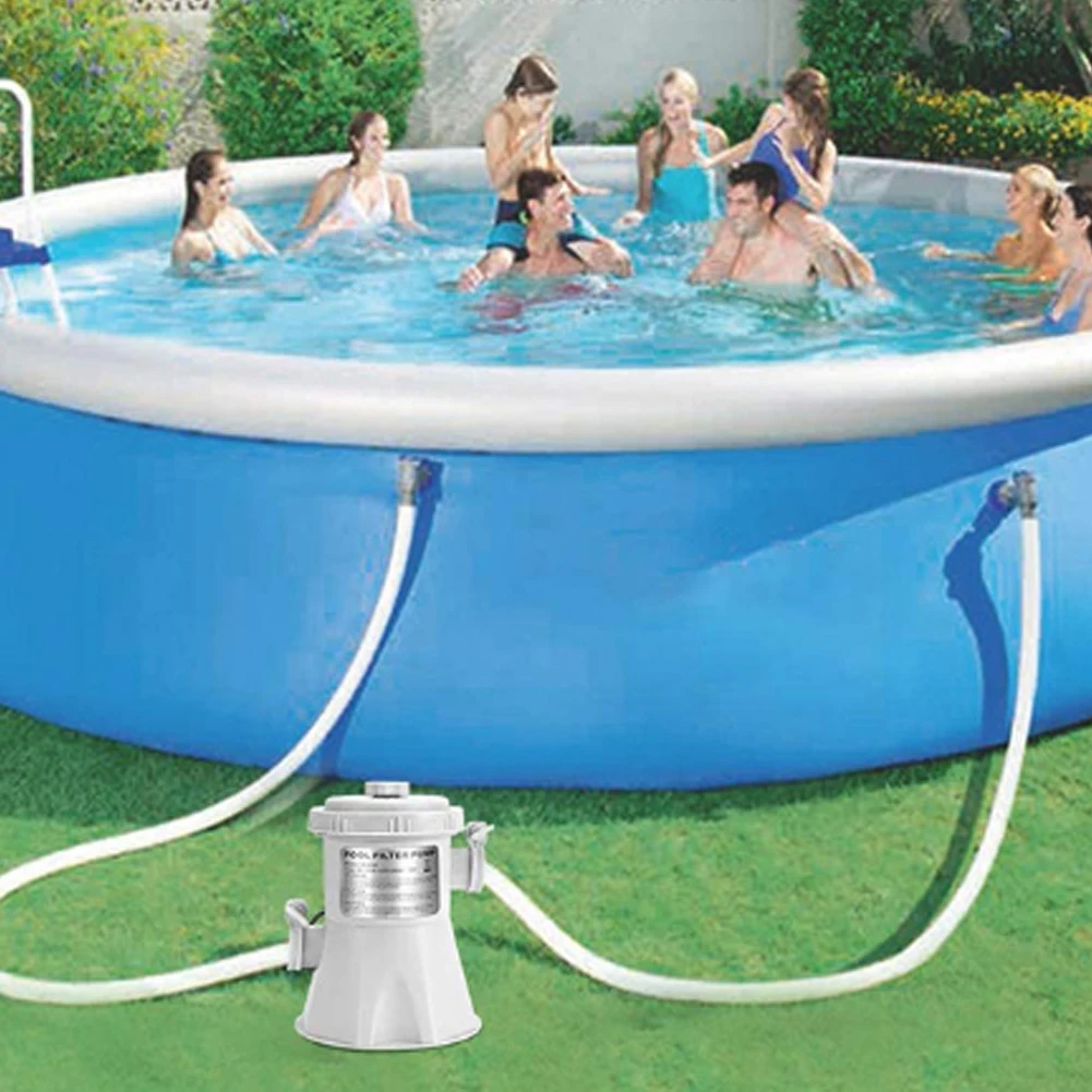 Swimming Pool Filter Pump 300GPH Above Ground Swimming Pool Cleaner Electric Water Pump Improve Circulation EU Filter Pump