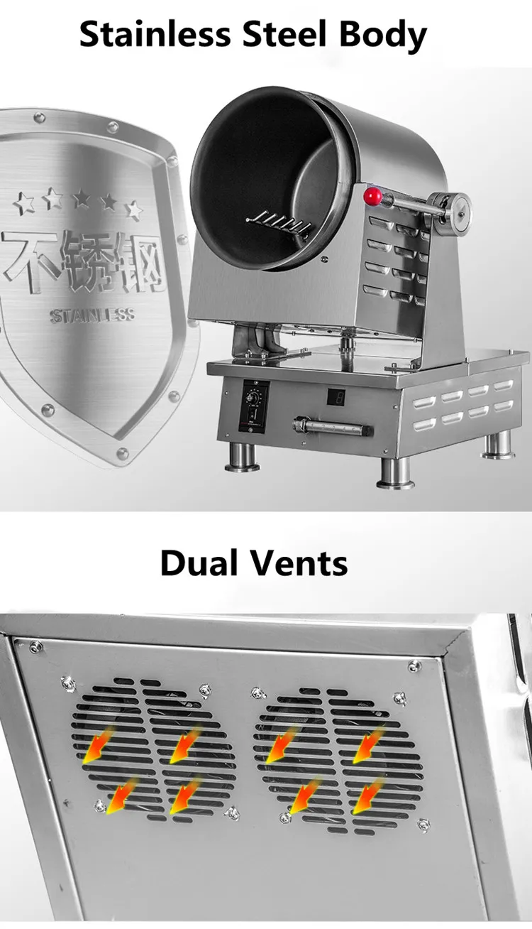 آلة الأرز المقلي 6L 12L مطعم المطبخ الكهربائية التلقائي آلة القلي آلة الطبخ روبوت الأرز المقلي الدورية