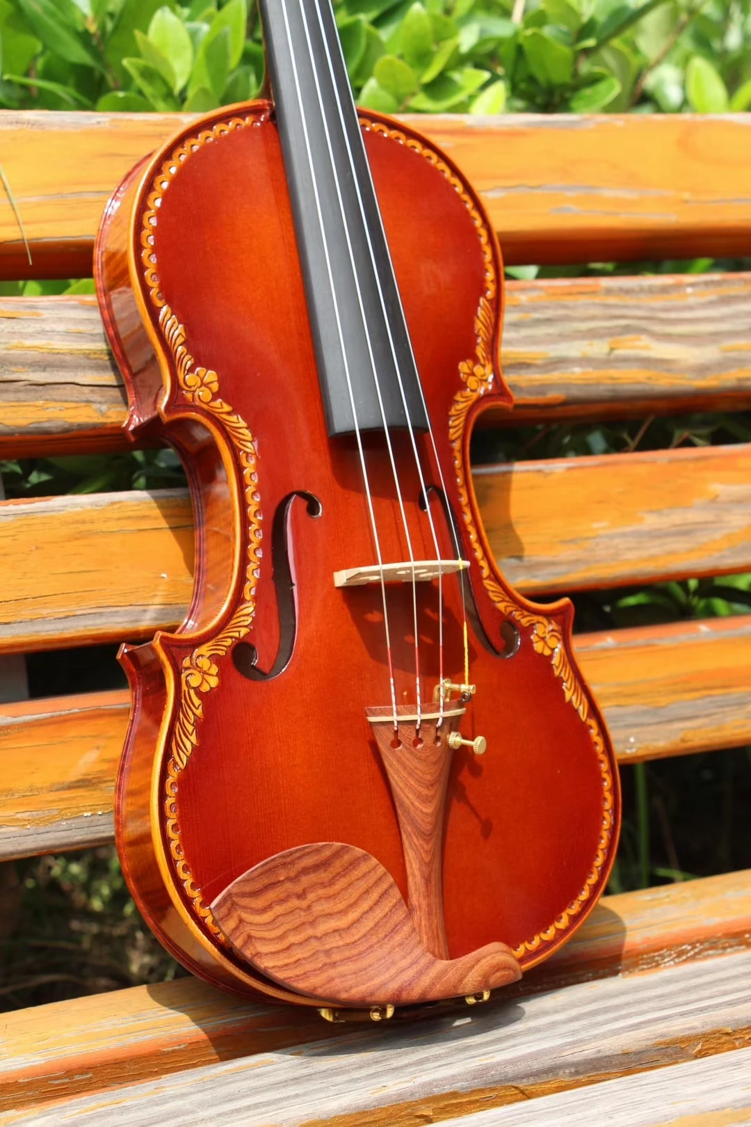 strong tone!All hand carved Italian retro Oil Varnish Violin 4/4 Red-brown Professional violino musical instrument with box