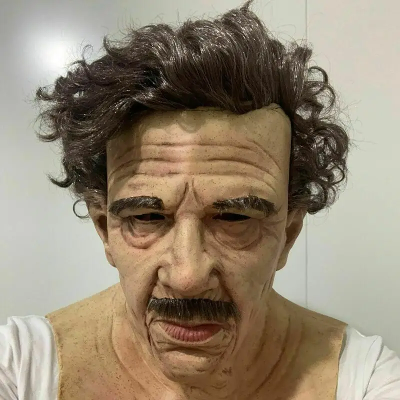 Old Man Mask Halloween Party April Fools Day Party Supplies Thriller Cosplay Props Wrinkle Full Head Mask Face Masks