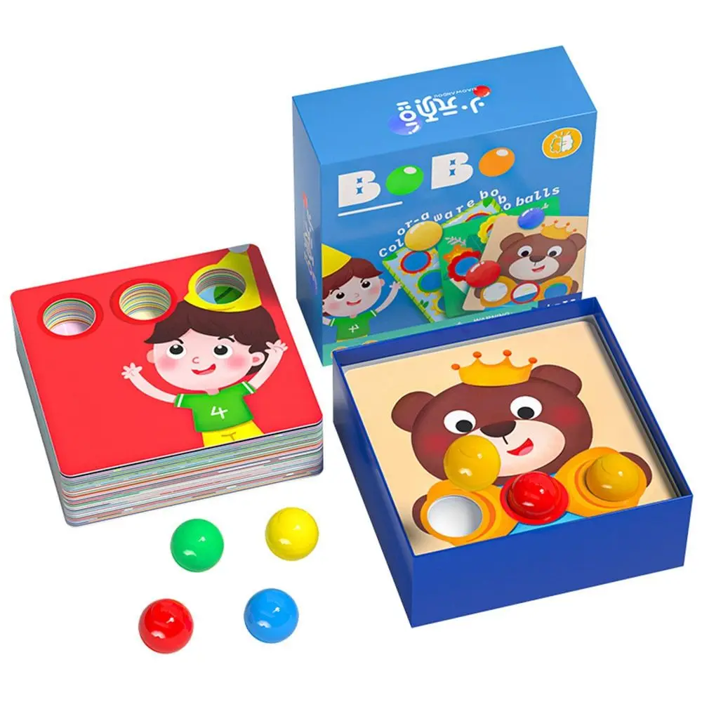 Mehrfarbiges Farbsortier-Puzzlespiel, 30 Themen, Holzpilz, Nagelpuzzle, Puzzle, Spielzeug, interaktives Design, Knopffidee