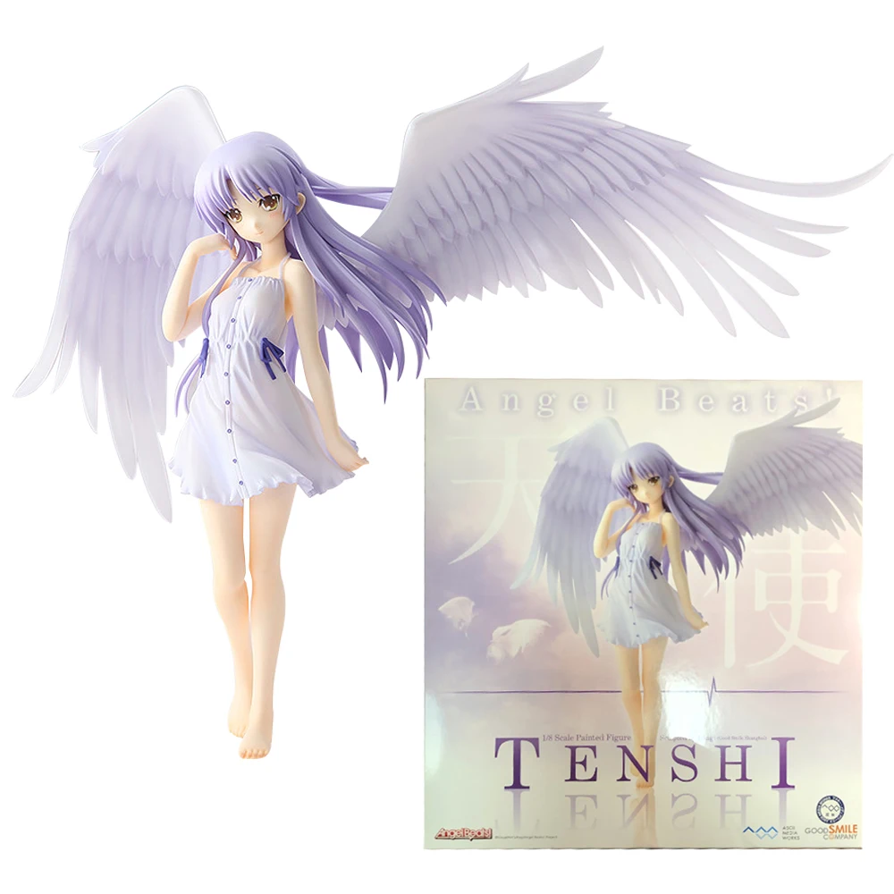 อะนิเมะนางฟ้า15ซม. เต้น! หุ่น Tachibana kanade แบบยืน Tenshi1/8แบบสถิตตุ๊กตาขยับแขนขาได้เก็บของเล่นของขวัญจอแสดงผล PVC
