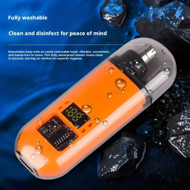 USB Rechargeable Nose & Ear Hair Trimmer for Men, Mini Portable Electric Groomer, Fast Charging, Low Noise, Compact, Waterproof