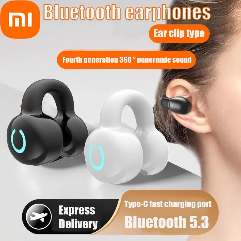 Xiaomi Bluetooth 5.3 Ear-Clip Wireless Headphone HiFi Stereo Noise Reduction Waterproof Earbud for Xiaomi iPhone Samsung