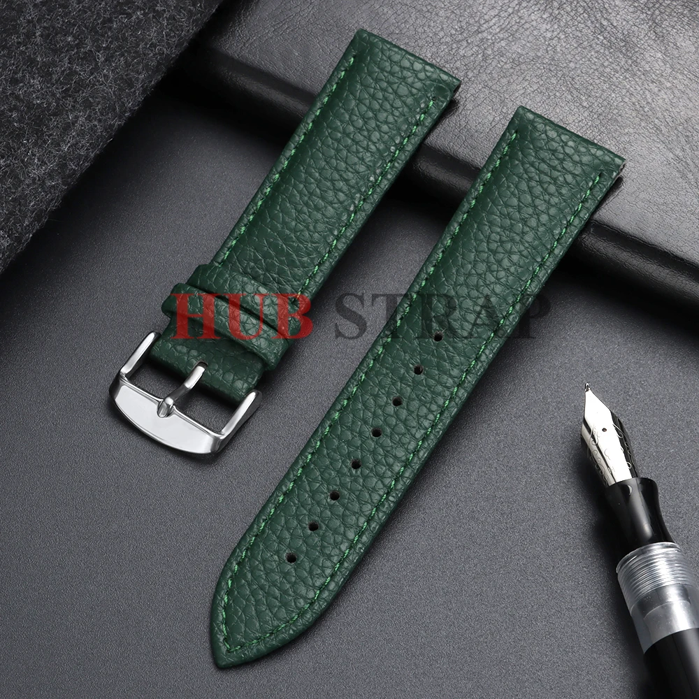 10/12/14/16/18/19/20/21/22 mm Litchi-Muster Leder-Uhrenarmband für Herren und Damen, hochwertiges Armband mit Werkzeug – Detail 14